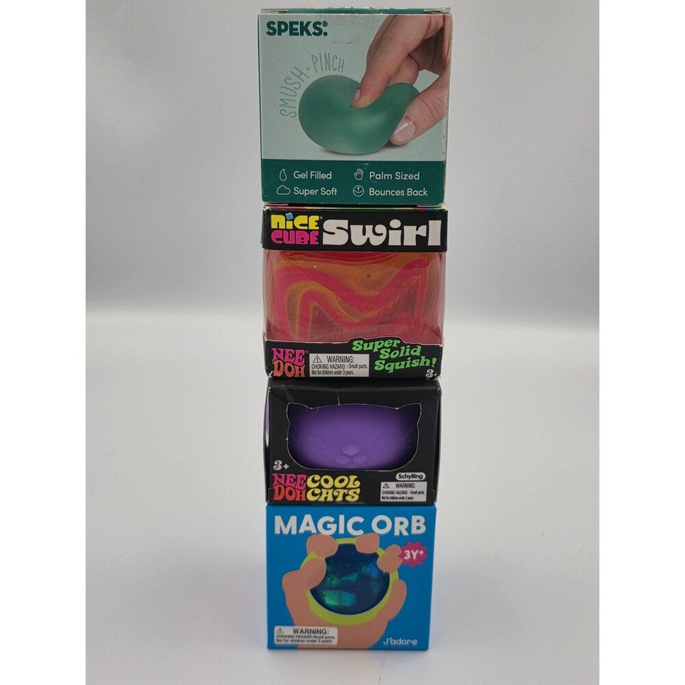 Sensory Fidget Toy Lot 4 NeeDoh Nice Cube Cool Cat Speks Gump Magic Orb New